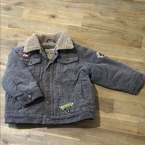 1989 Place Kids Gray Corduroy Jacket with Patches